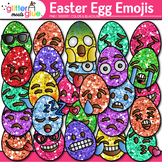 Emoji Easter Egg Clipart: 52 Emoticons Clip Art Black & Wh