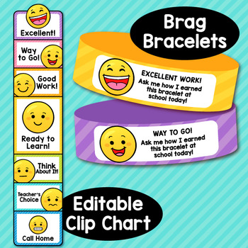 Emoji Classroom Decor Editable Behavior Clip Chart By Littlered Tpt