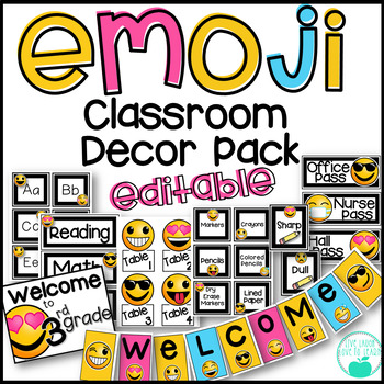Emoji - Welcome Sign and Name Tags | Teach Starter