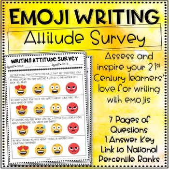 Preview of Emoji Elementary Writing Attitude Survey