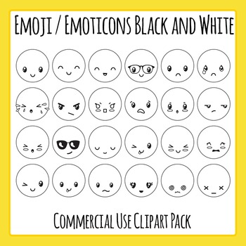 Preview of Emoji / Emoticons - Expressions / Emotions / Feelings Clip Art / Clipart