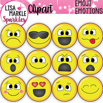 Preview of Emoji Emotion Faces Clipart