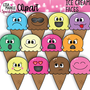 Download Ice Cream Clipart with Emoji Faces | TpT