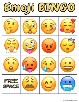 Emoji Emotions BINGO Game by ASD Skill Builder | TPT