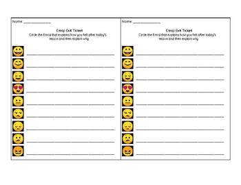 Emoji Exit Ticket by Elementary Expectations | Teachers Pay Teachers