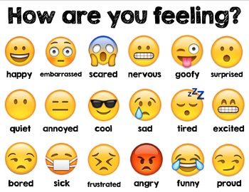Emotions Chart For Kindergarten