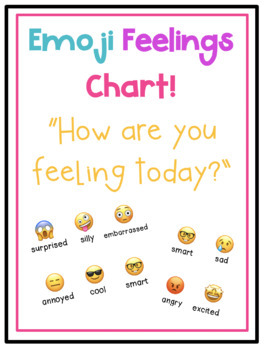 Preview of Emoji Feelings Chart "How are you feeling today?"