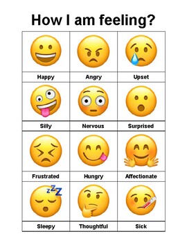 Emoji Feelings Chart - Pre-K by Elizabeth Low | TPT
