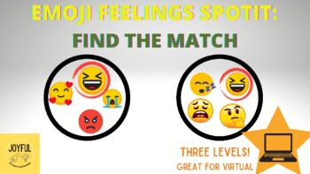 Preview of Emoji Feelings Game: Find The Match! Spot it! Virtual Learning!