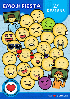 Preview of Emoji Fiesta | 27 Smiley Clipart | Colored