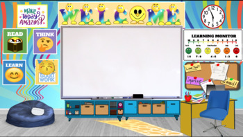 Preview of Emoji Fun Virtual Classroom Background