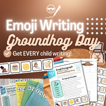 Preview of Emoji Groundhog Day Printable Writing Activity- Short Power Paragraph & Art