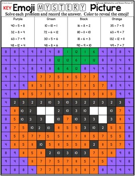 Halloween Mystery Pictures Multiplication and Division Halloween Color ...