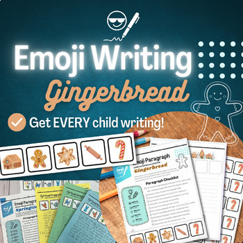 Preview of Emoji Holiday Gingerbread Printable Writing Activity-Short Power Paragraph