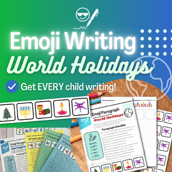 Preview of Emoji Holidays Around The World Printable Writing Activity-Short Power Paragraph