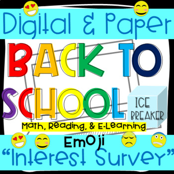 Preview of Emoji Interest Survey -* Reading * Math * E-Learning *-Digital and Paper-