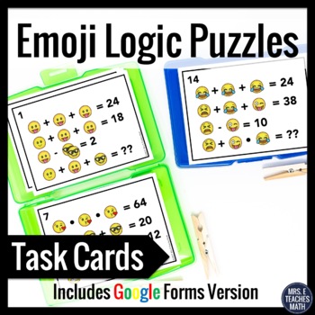 Preview of Emoji Logic Puzzles for Back to School or Sub Plans