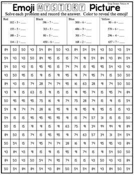 distance learning math long division worksheets division color by
