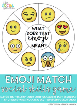 Emoji Match Social Skills Activity by The Social Speechie | TpT