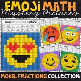 Emoji Model Equivalent Fractions Mystery Pictures | Fractions Color by Number