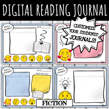 Digital Reading Journal for Fiction Text - Emoji Moments DISTANCE LEARNING