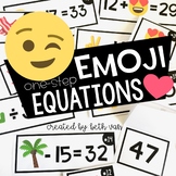 Emoji One-Step Equations Task Cards