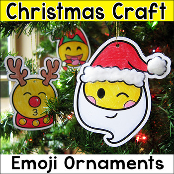 Preview of Emoji Ornaments Christmas Craft - December Holiday Activity