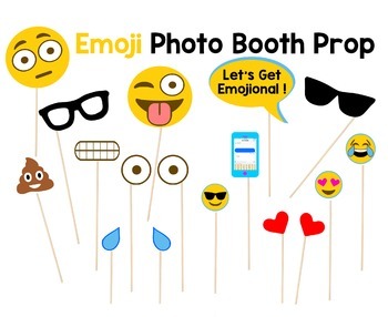 printable emoji photo booth props