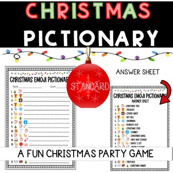 Emoji Pictionary Christmas Party Game | Holiday Emoji Quiz | Words and ...