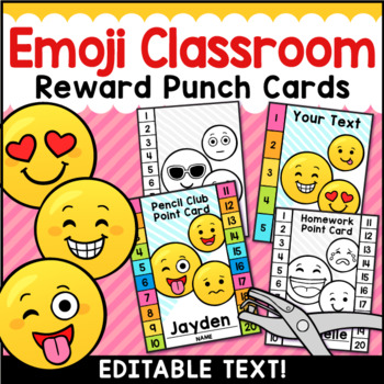 Emoji Punch Cards - Editable & Digital Version Included - Erintegration