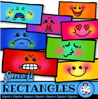 Preview of Emoji Rectangles - Clip Art Polygon Math Shapes
