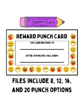 Emoji Punch Cards - Editable & Digital Version Included - Erintegration