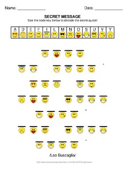 Emoji Secret Code Hidden Message Puzzle By Whooperswan Tpt