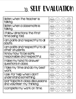 Emoji Self Evaluation FREEBIE! by That Sweet Teacher | TpT
