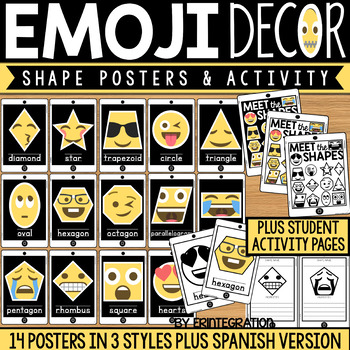 Preview of Emoji Shape Posters - English and Spanish