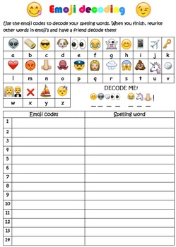 free grade worksheets 1 printable worksheet Learn Decoding  Spelling TpT by Emoji Love Grow
