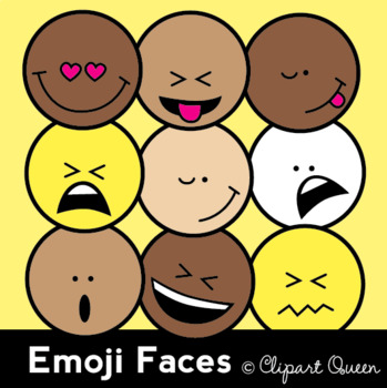 Preview of Emoji Clipart - Diverse Faces with Emotion
