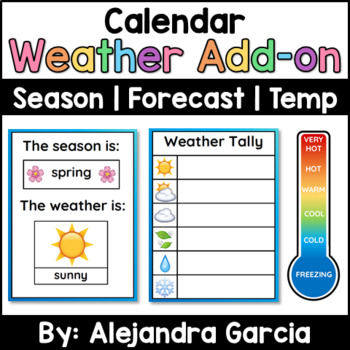Preview of Calendar Math Weather + Temperature Add-on | EMOJI STYLE