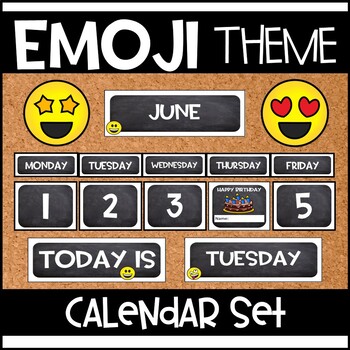 Emoji Theme Calendar Set 2023-2024 by Classroom Integrations | TPT