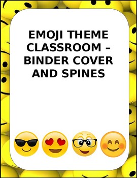 Preview of Emoji Theme Classroom Decor - Binder Cover and Spines