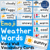 Emoji Weather Words: Vocabulary Cards for Morning Meeting,
