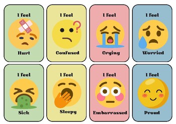 Preview of Emoji emotions/feelings flashcards