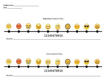 Preview of Emoji-mood Rating Scale