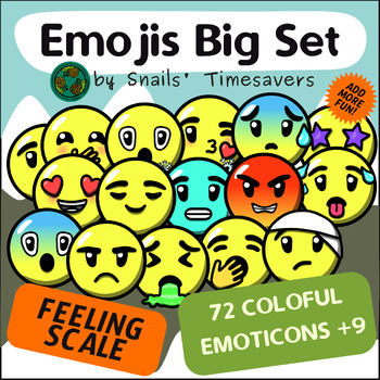 Preview of Emojis Full Set Clip Art Smiles Emoticons Feeling Scale Emotional Regulation