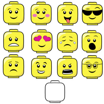 Preview of Emojis- building blocks men- Cliparts