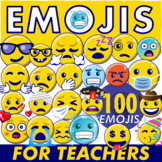 Emojis Smiley Faces  Emoticons Clipart - 100 pieces