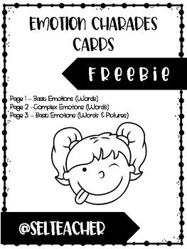Preview of Emotion Charades Game Cards- FREEBIE