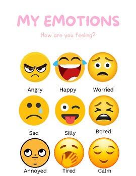 Emotion Chart (Pink) by Chelsea Tasker | TPT