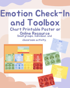 Preview of Emotion Check-In and Toolbox Chart, Printable Poster or Online Resource