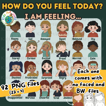 Preview of Emotions Clip Art | Feeling Clip Art | Facial Expression | KidsArtWorld